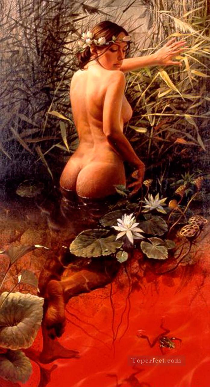 SP nude and frog Fantasy Oil Paintings